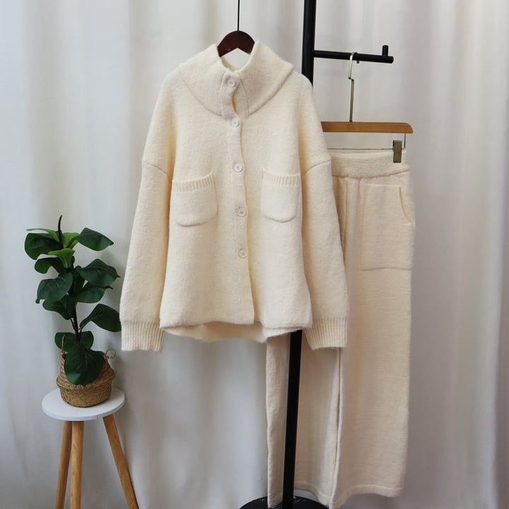 【set】ニットカーデ×ワイドパンツセット　M26869
