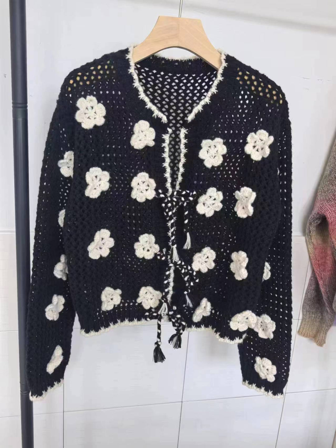【outer】立体フラワーニットカーデ　M28984