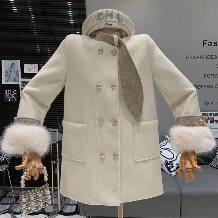 【outer】ファーダブルボタンコート　M27635