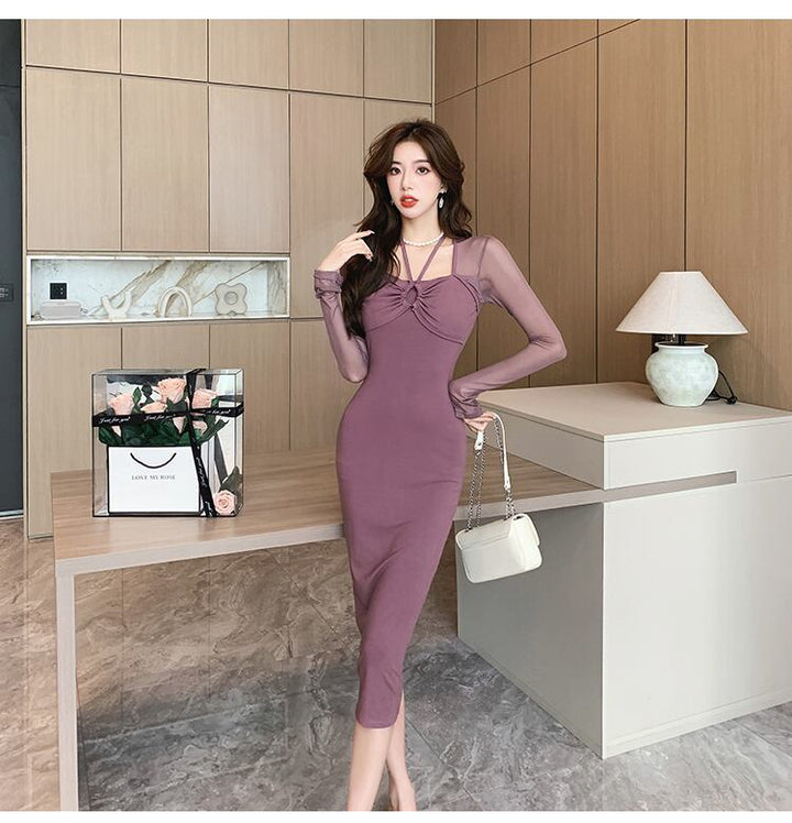 【dress】チュールコンビワンピース　M29493