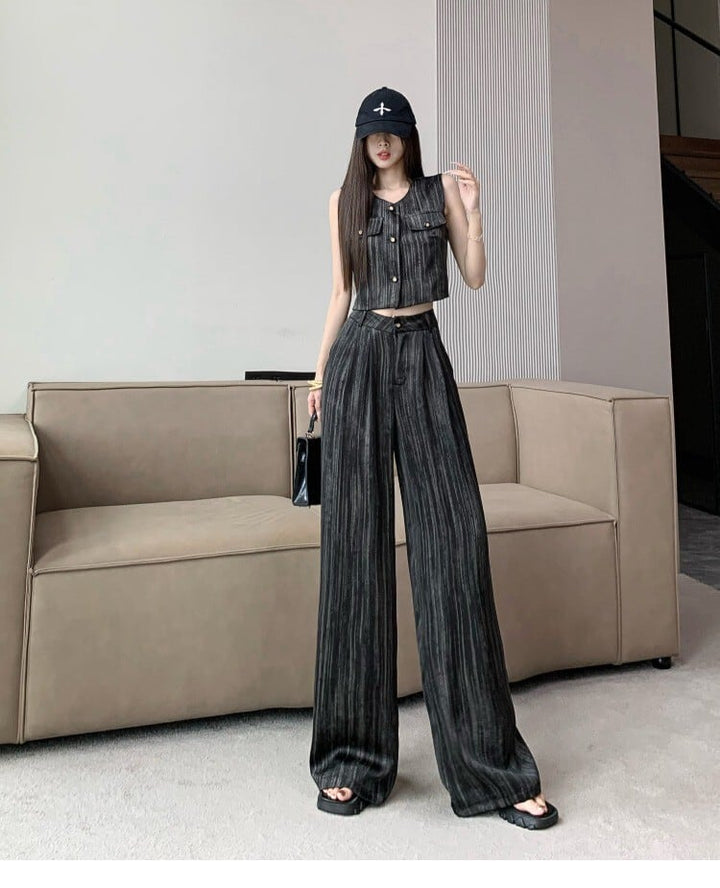 【set】ベスト×ワイドパンツセット　M24913