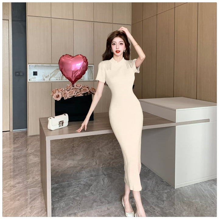【dress】ニットワンピースアームカバー付き　M18252