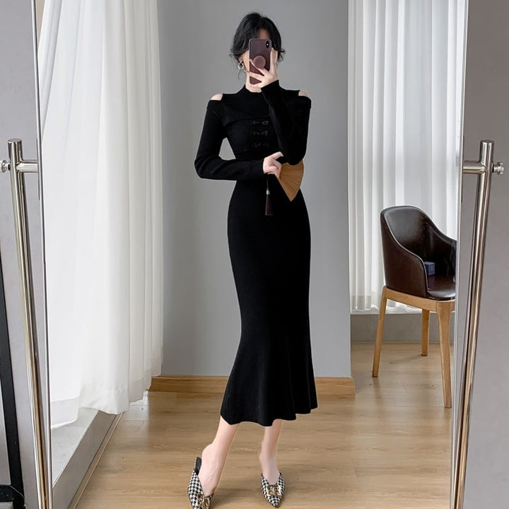 【dress】マーメイドニットワンピース　M26175