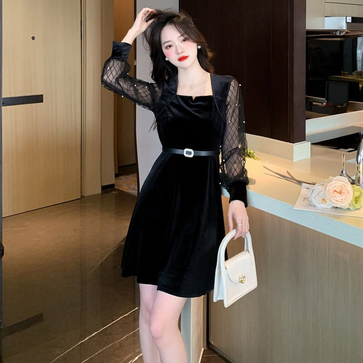【dress】女子力アップエレガント切り替えデートワンピース　M17605