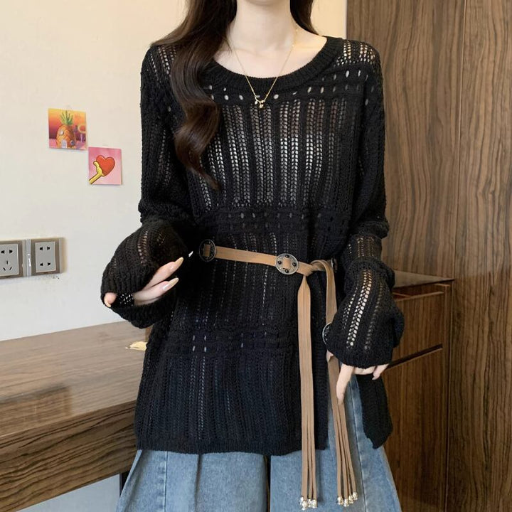 【tops】透かしニットトップス Q8304