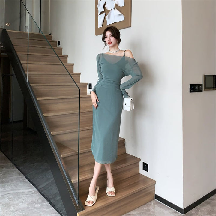 【set】高級感 chicエレガントオシャレセットアップ　M17286
