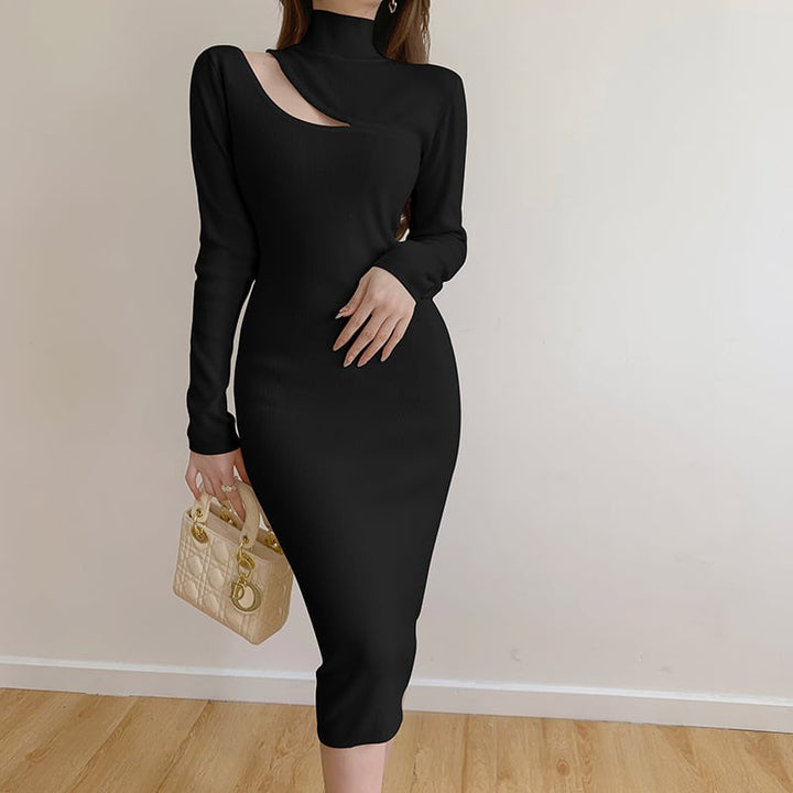 【dress】人気を独占中 カットワークニットワンピース　M17660