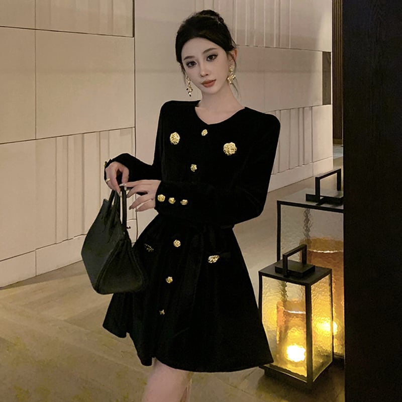 【dress】ベルベットワンピース　M26601