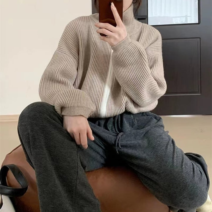 【outer】Wジップハイネックニットカーデ　M18226