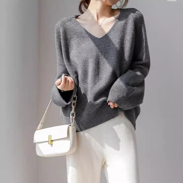 【tops】Vネックニットセーター　M26776