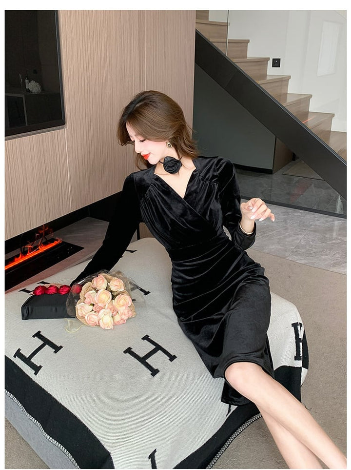 【dress】ベルベットデートワンピース　M18271