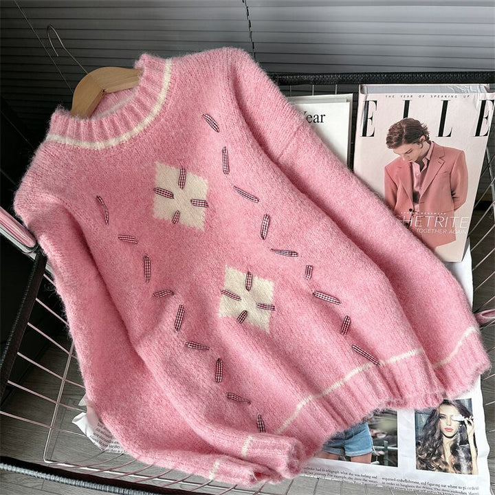 【tops】クルーネックニットセーター　M18644