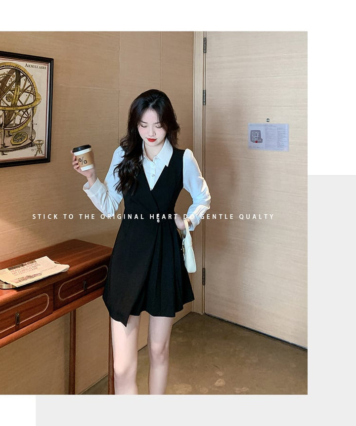【dress】大人らしい ファッション切り替えワンピース　M17262
