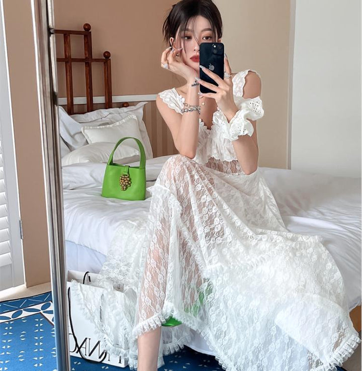 【dress】話題沸騰中 オシャレレースデートワンピース　M17034