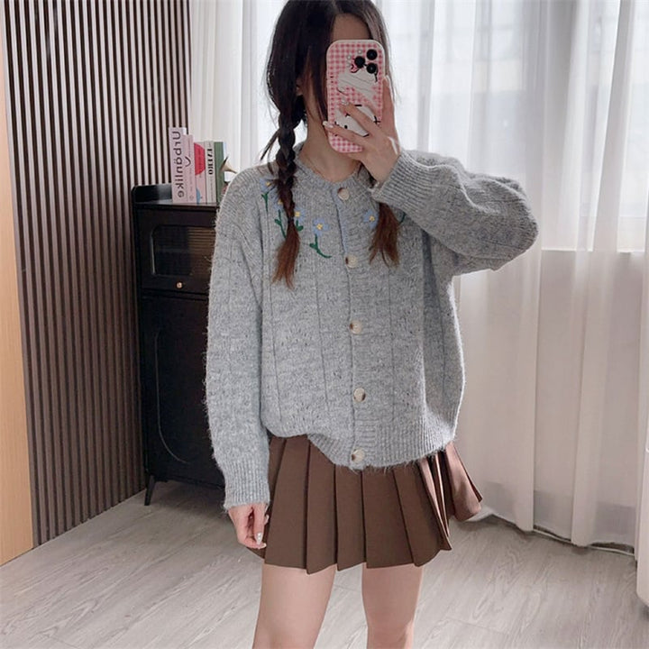 【outer】刺繍ニットカーデ　M25781