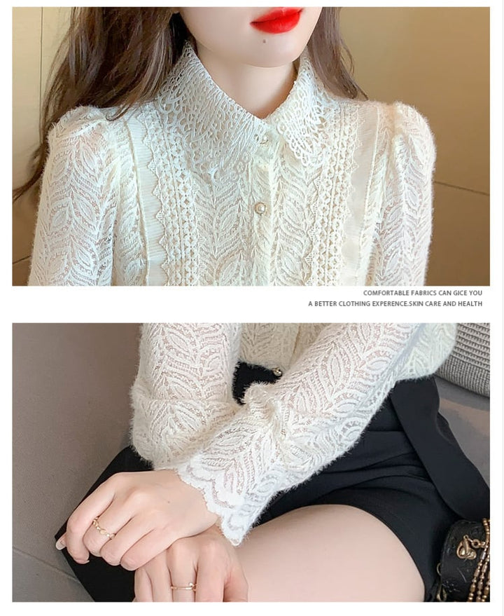 【tops】レースシャツトップス　M29265