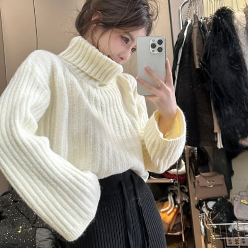 【tops】ハイネックニットセーター　M20199