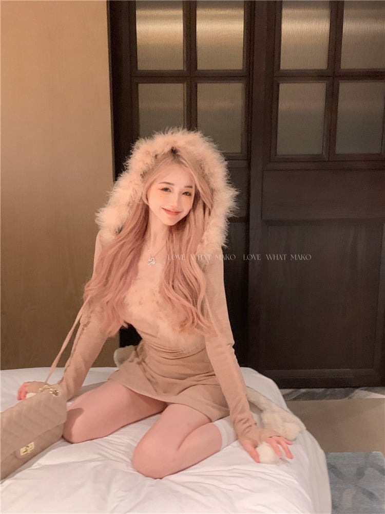 【dress】ファーワンピース　M20192