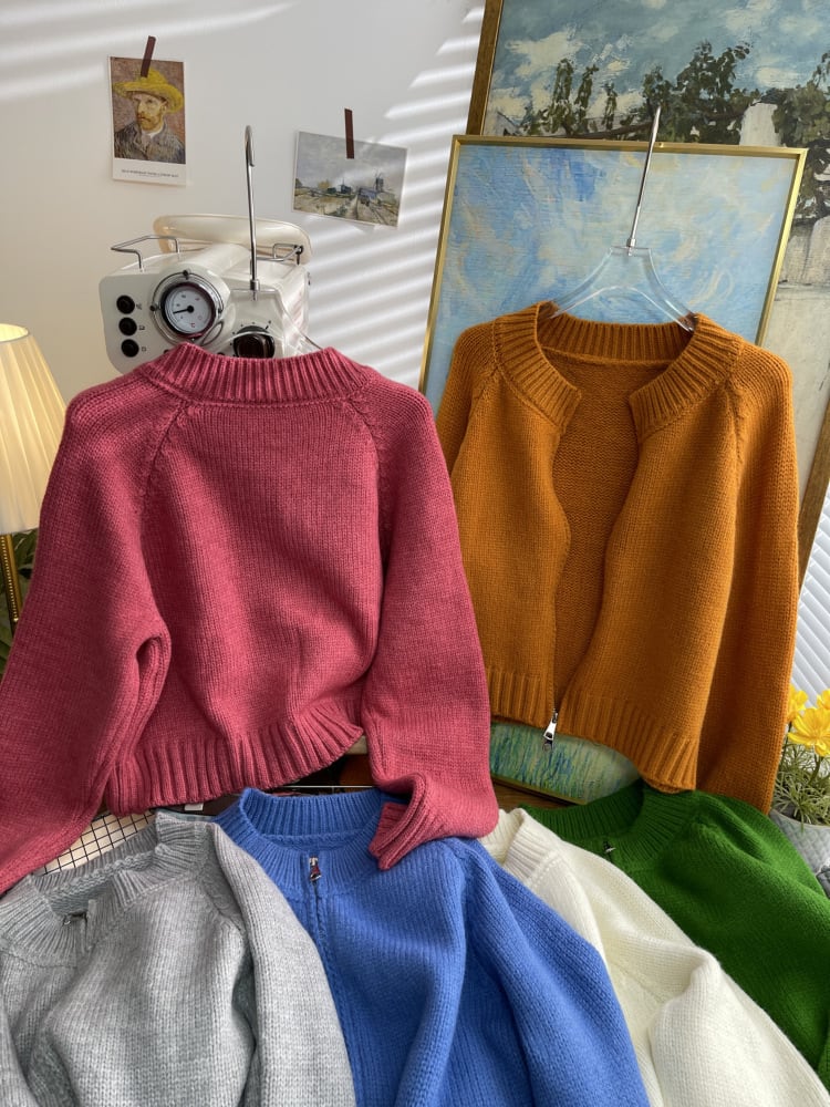 【outer】クルーネックニットカーデ　M26651