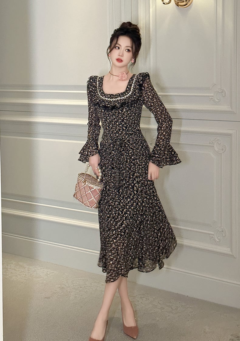 【dress】フリル花柄ワンピース　M27009