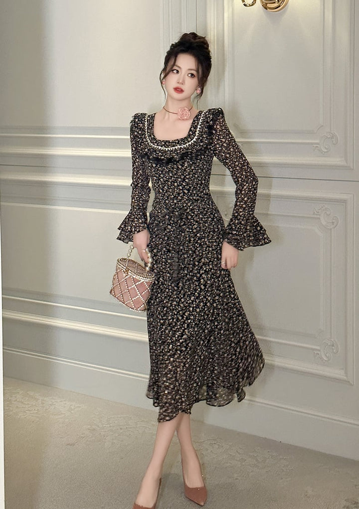 【dress】フリル花柄ワンピース　M27009