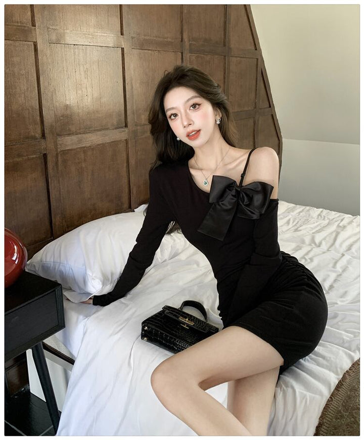 【dress】オフショルダーニットワンピース　M28868