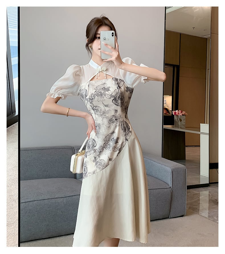【dress】知的で品の良い♡エレガント切り替えデートワンピース　M16974