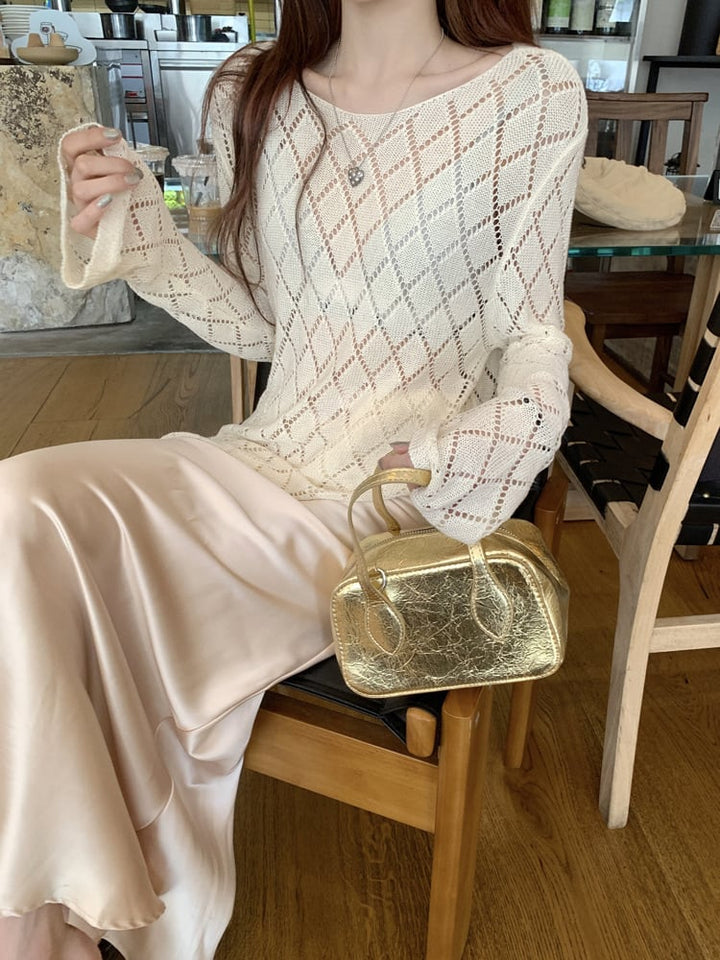 【tops】紫外線対策ニットトップス　M24280