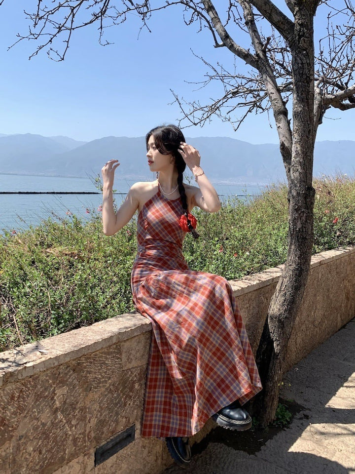 【dress】チェック柄ワンピース　M25103