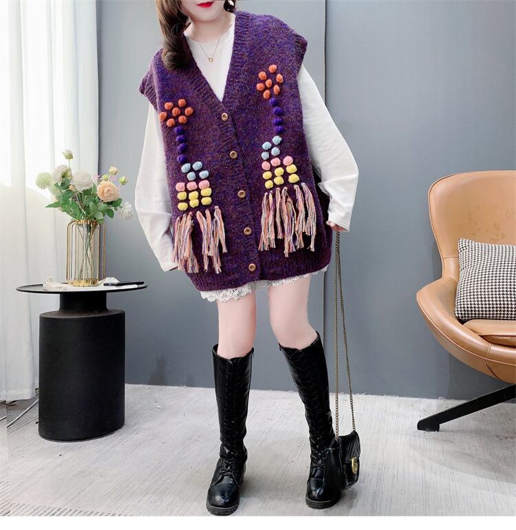 【tops】Vネックニットベスト　M28703
