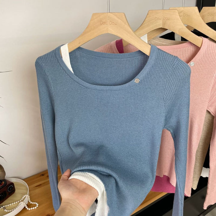 【tops】切り替えニットトップス　M26510