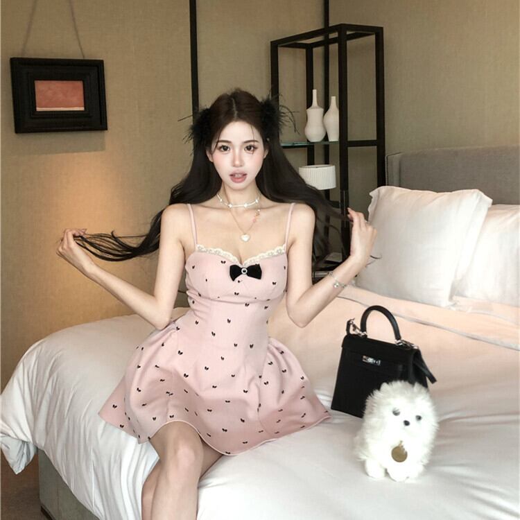 【dress】レース切り替えキャミワンピース　M30066