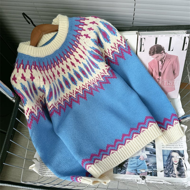【tops】ジャカードニットセーター　M28285