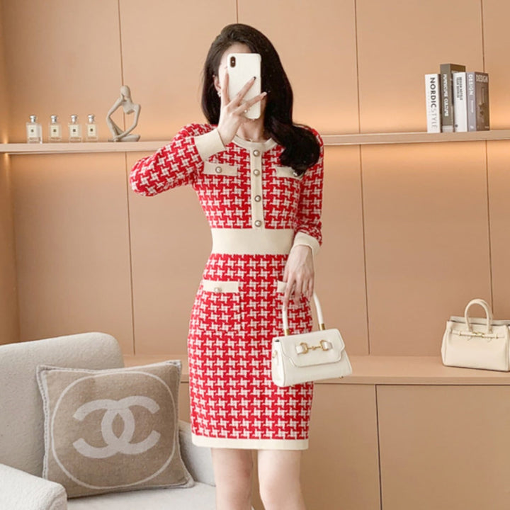 【dress】トレンドファッションニットワンピース　N2033
