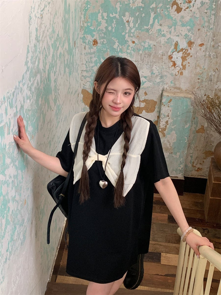 【dress】リボン付きワンピース　M25038