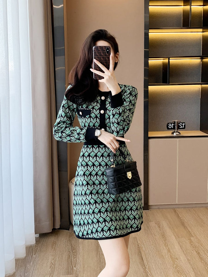 【dress】着回し力抜群エレガントニットワンピース　M17492