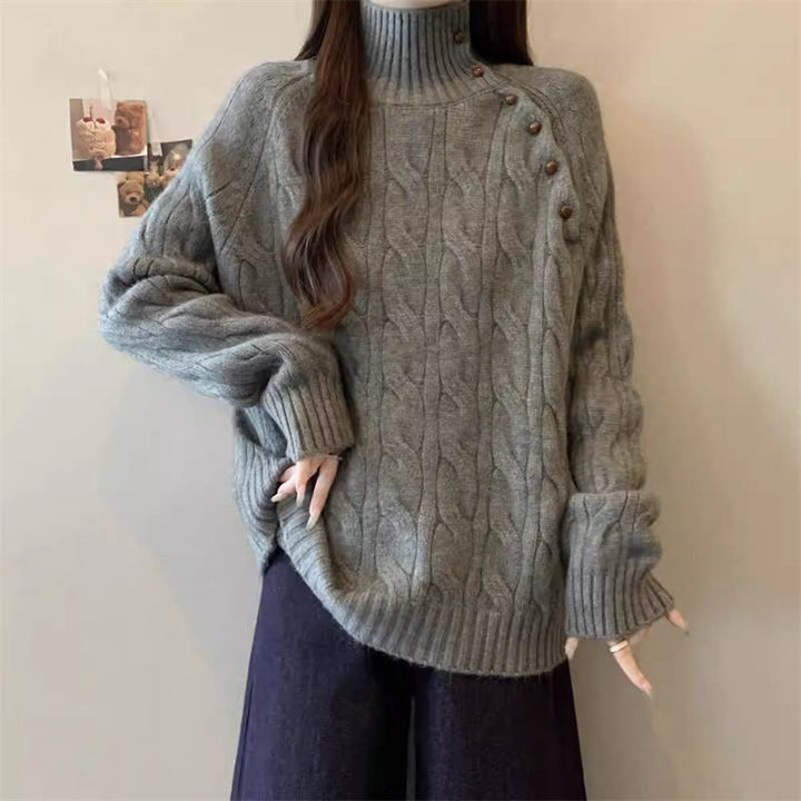 【tops】ハイネックニットトップス Q7314