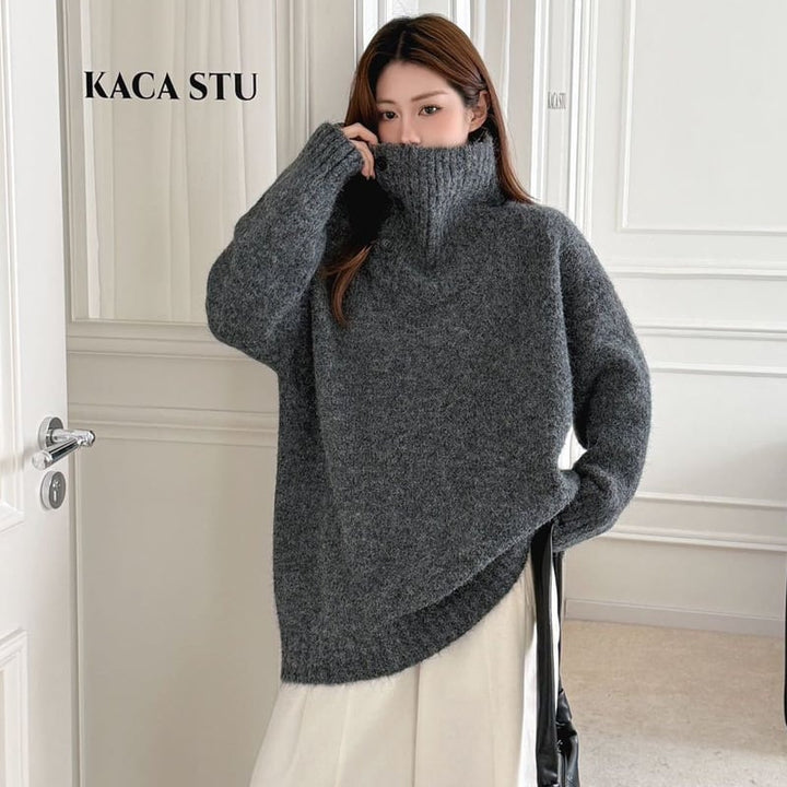 【tops】ハイネックニットトップス Q7252