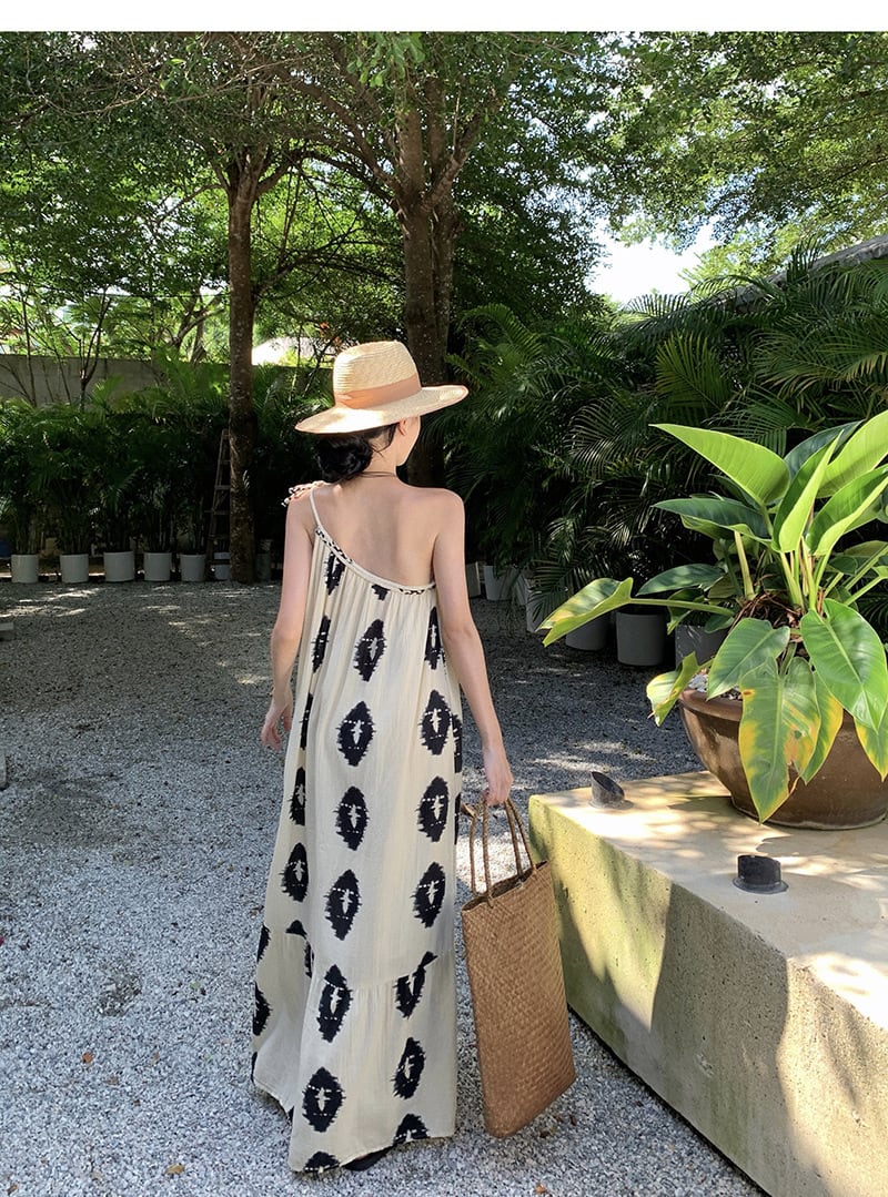 【dress】お洒落旅行レディースプリントワンピース　M16989