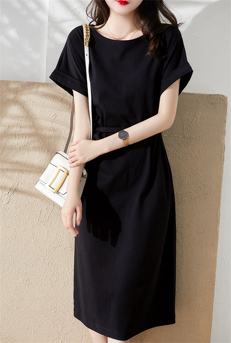 【dress】好感度UPOL、通勤エレガント無地ワンピース　M16856