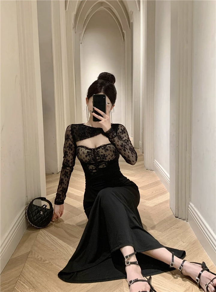 【dress】レースマーメイドワンピース　M26501