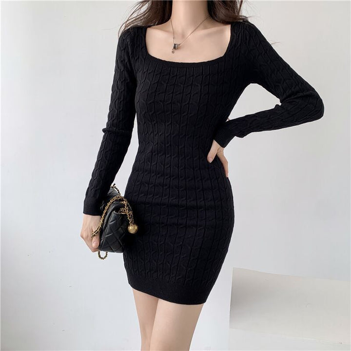 【dress】無地ニットワンピース　M18023