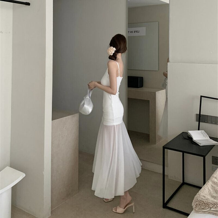 【dress】チュールコンビキャミワンピース　M29737