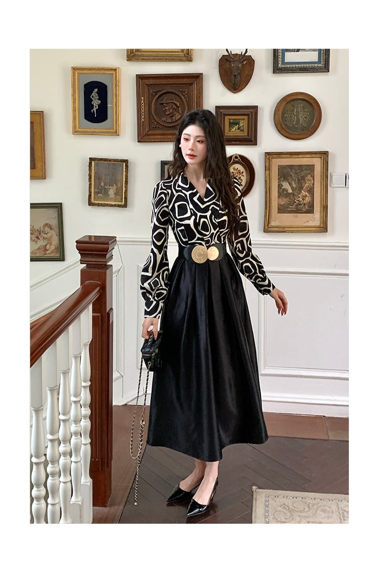 【dress】OL、通勤切り替えシャツワンピース　M29614