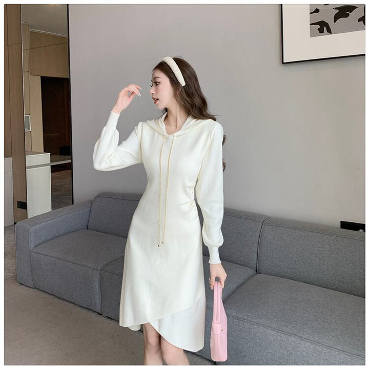 【dress】フード付きニットワンピース　M18536