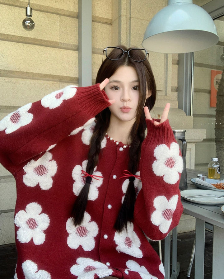 【outer】クルーネックニットカーデ　M27076