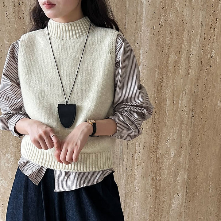 【outer】バックオープンニットベスト Q7096
