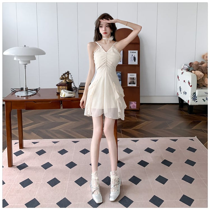 【dress】ホルターネックフリルワンピース　M30173