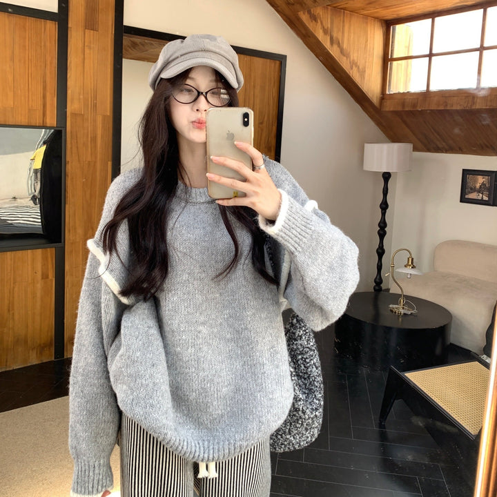 【tops】クルーネックニットセーター　M28829