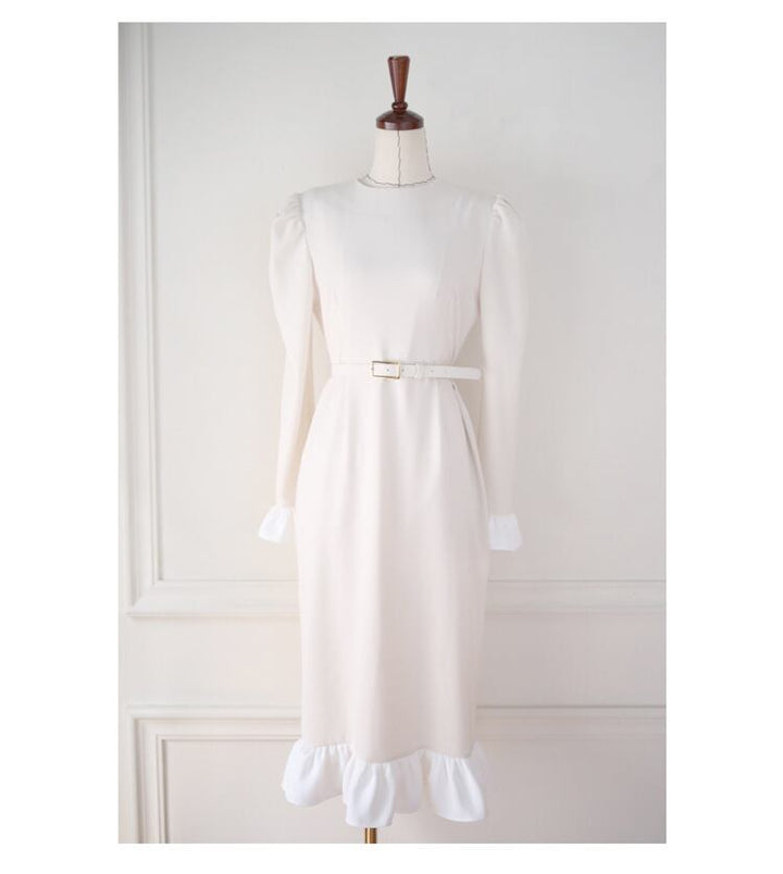 【dress】フリルドッキングワンピース　M18726